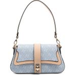 Silver & Polo Silver Polo SP1177 Kadın Omuz Çantası Monogram Mavi-Ten