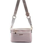 Silver & Polo Silver Polo SP1184 Kadın Çapraz Çanta Kaz Ayağı Ekose Bordo-Kemik