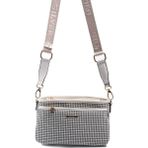 Silver & Polo Silver Polo SP1184 Kadın Çapraz Çanta Kaz Ayağı Ekose Siyah-Kemik