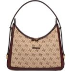 Silver & Polo Silver Polo SP1187 Kadın Omuz Çantası Monogram Koyu Bej-Bordo