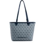 Silver & Polo Silver Polo SP1204 Kadın Omuz Çantası Monogram Gri-Lacivert