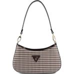 Silver & Polo Silver Polo SP1251 Kadın Omuz Çantası Ekose Line Kare Kahve Sarı-Kahve