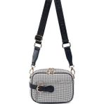 Silver & Polo Silver Polo SP1256 Kadın Çapraz Çanta Kaz Ayağı Ekose Siyah-Siyah
