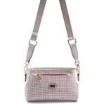 Silver & Polo Silver Polo SP1273 Kadın Çapraz Çanta Kaz Ayağı Ekose Bordo-Kemik