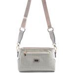 Silver & Polo Silver Polo SP1273 Kadın Çapraz Çanta Kaz Ayağı Ekose Yeşil-Kemik
