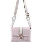 Silver & Polo Silver Polo SP1275 Kadın Çapraz Çanta Kaz Ayağı Ekose Bordo-Kemik