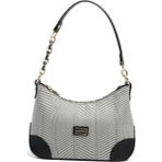 Silver & Polo Silver Polo SP1277 Kadın Omuz Çantası Hasır Siyah Beyaz-Siyah