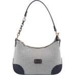 Silver & Polo Silver Polo SP1277 Kadın Omuz Çantası Kaz Ayağı Ekose Siyah-Siyah