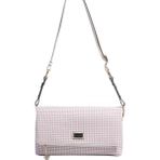 Silver & Polo Silver Polo SP1278 Kadın Çapraz Çanta Kaz Ayağı Ekose Bordo-Kemik