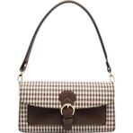 Silver & Polo Silver Polo SP1279 Kadın Omuz Çantası Ekose Line Kare Kahve Sarı-Kahve