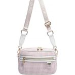 Silver & Polo Silver Polo SP1280 Kadın Çapraz Çanta Kaz Ayağı Ekose Bordo-Kemik