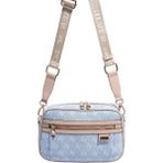 Silver & Polo Silver Polo SP1280 Kadın Çapraz Çanta Monogram Mavi-Ten