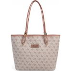 Silver & Polo Silver Polo SP1282 Kadın Omuz Çantası Monogram Pembe-Somon