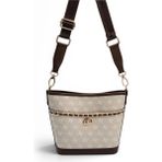 Silver & Polo Silver Polo SP1284 Kadın Omuz Çantası Monogram Taş-Kahve