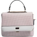 Silver & Polo Silver Polo SP838 Kadın Çapraz Çanta Kaz Ayağı Ekose Bordo-Kemik