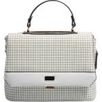 Silver & Polo Silver Polo SP838 Kadın Çapraz Çanta Kaz Ayağı Ekose Yeşil-Kemik
