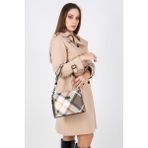 Silver & Polo Silver Polo SP937 Kadın Omuz Çantası Ekose Haki-Kahve