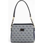 Silver & Polo Silver Polo SP937 Kadın Omuz Çantası Monogram Gri-Lacivert