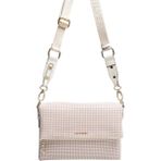 Silver & Polo Silver Polo SP963 Kadın Çapraz Çanta Kaz Ayağı Ekose Bordo-Kemik
