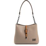 Silver & Polo Silver Polo SP974 Kadın Omuz Çantası Düz Koyu Bej-A.Taba