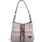 Silver & Polo Silver Polo SP974 Kadın Omuz Çantası Ekose A.Gri-A.Taba