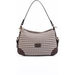 Silver & Polo SP1269 Kadın Omuz Çantası Ekose Line Kare Kahve Sarı-Kahve