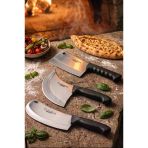 Silver Serisi 3 Lü Mutfak Bıçağı Pizza Börek Bıçağı Tavuk Kıyma Satırı Pide Salata Mutfak Bıçak Siyah Sap ( Mft-927)