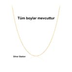 Silver Station 925 Ayar Gümüş Kolye - İnce Gold Zincir Kolye - Altın Renk Kolye
