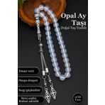 SİLVERA TELKARİ Opal Ay Taşı Tesbih Erkek Doğal Taş Tesbih 8 mm BT035