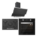 Silverline 3420 Classy 60 - CS5365B01 - BO6502B02 Siyah 3'lü Cam Ankastre Set