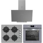Silverline 3481 Flam - CS5335S02 - BO6502S02 Gri 3'lü Cam Ankastre Set