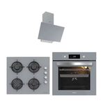 Silverline 3481 Flam S-CS5349S01-BO65E4S01 3'lü Gri Ankastre Set