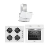 Silverline 3490 Oslo Beyaz Cam Ankastre Set