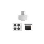 Silverline 3'lü Beyaz Cam Ankastre Set (3481 Flam 60 Beyaz+cs5349w01+bo6501w01)
