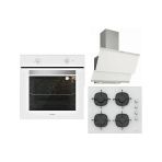 Silverline Beyaz Ankastre Set Classy Beyaz 60 cm Davlumbaz - CS5335W01 Beyaz Ankastre Ocak - B06501W01 Beyaz Ankastre Fırın