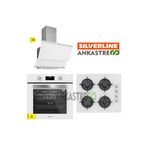 Silverline Beyaz Cam Ankastre Set (3420 CLASSY DAVLUMBAZ - CS5349W01 OCAK - BO6502W02 FIRIN)