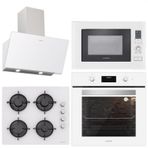 Silverline Beyaz Cam Ankastre Set 4 Parça