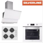 Silverline Beyaz Cam Ankastre Set BO6502W02 - CS5349W01 4 Ocaklı Gazlı Yüksek Performanslı D Enerji Sınıfı 3420 Classy