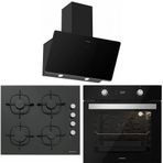 Silverline BO6501B01 - CS5335S01 - 3420 Classy 60 3'lü Siyah Cam Ankastre Set