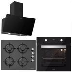 Silverline Bo6502b01 - Cs5349b01 - 3457 Soho 60 Siyah Cam Ankastre Set