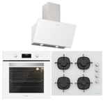 Silverline BO6502W02 - CS5335W01 - 3457 Soho 60 Beyaz Cam Ankastre Set