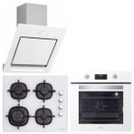 Silverline BO6502W02 CS5429W01 3261 Andromeda 60 cm Beyaz Cam Ankastre Set