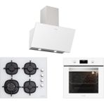 Silverline BO6502W02 CS5429W01 3457 Soho 60 cm Beyaz Cam Ankastre Set