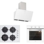 Silverline BO6503W01 CS5429W01 3457 Soho 60 cm Beyaz Cam Ankastre Set