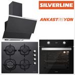 Silverline BO6504B01-CS5429B01-3420 3'lü Siyah Ankastre Set