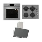Silverline BO6504S01 - CS5335S01 - 3457 Soho 60 3'lü Gri Ankastre Set
