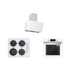 Silverline BO6504W01 CS5429W01 3457 Soho 60 cm Beyaz Cam Ankastre Set