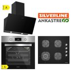 Silverline BO6504X0101 - CS5629B01 - 3457 Soho Siyah 3'lü Cam Ankastre Set