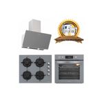 Silverline Buhar Destekli Airfrayer Gri Cam Ankastre Set 3457 - Cs5335s01- Bo65p4s01