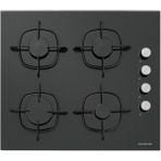 Silverline CS5335B02 60 CM Siyah Gazlı Ankastre Ocak 4 Gözlü Cam Yüzeyli Güvenli Kullanım